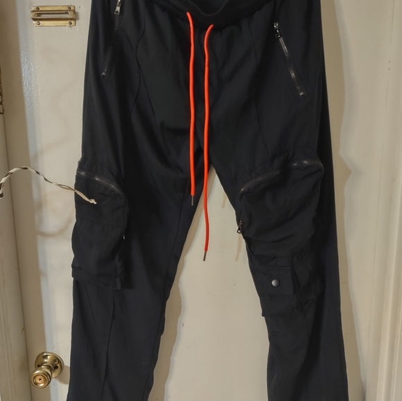 Men Black and light blue boohoo Cargo pants available. expandable Size 34-38 - Picture 7 of 10